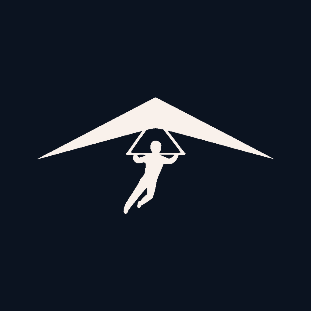 The Glide logo, a hang glider